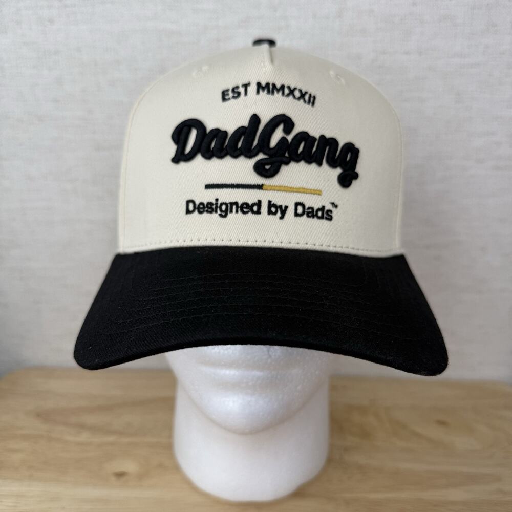 Dad Gang Adjustable Baseball Cap Hat Beige/Black Solid Dad Theme IYKYK SnapBack